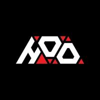 Hoo-Dreieck-Buchstaben-Logo-Design mit Dreiecksform. Hoo-Dreieck-Logo-Design-Monogramm. Hoo-Dreieck-Vektor-Logo-Vorlage mit roter Farbe. hoo dreieckiges Logo einfaches, elegantes und luxuriöses Logo. huh vektor