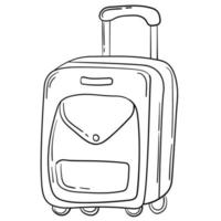 doodle klistermärke reseväska för resor vektor