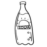 doodle klistermärke flaska mineralvatten vektor
