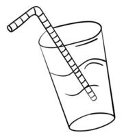 doodle klistermärke med glas kall lemonad vektor