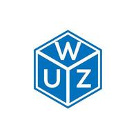 Wuz-Brief-Logo-Design auf schwarzem Hintergrund. wuz kreative Initialen schreiben Logo-Konzept. Wuz Briefgestaltung. vektor