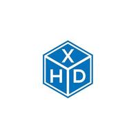 xhd-Buchstaben-Logo-Design auf schwarzem Hintergrund. xhd kreatives Initialen-Buchstaben-Logo-Konzept. xhd Briefdesign. vektor