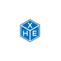 xhe-Buchstaben-Logo-Design auf schwarzem Hintergrund. xhe kreatives Initialen-Buchstaben-Logo-Konzept. xdie Buchstabengestaltung. vektor