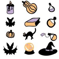 fröhliche Halloween-Cartoon-Vektor-Clipart-Sammlung. vektor