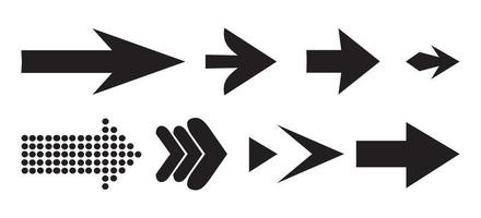 uppsättning av svart vektor arrow.arrow vektor illustration och colection.arrows vektor ikon.