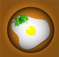 stekt ägg till frukost vektor