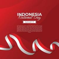 inlägg på sociala medier i Indonesiens nationaldag vektor