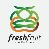 Shop-Logo für frisches Obst im Garten vektor