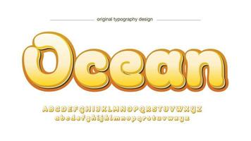 niedliche abgerundete gelbe Cartoon-Typografie vektor