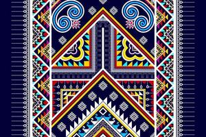 ikat ethnisches nahtloses musterdesign. aztekischer Stoff Teppich Mandala Ornamente Textildekorationen Tapete. tribal boho native ethnische türkei traditionelle stickerei vektor hintergrund