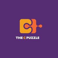Buchstabe c Puzzle-Logo vektor
