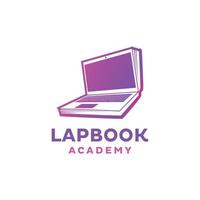 Laptop-Buch-Logo vektor