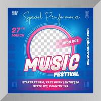 social media post live music festival baner oder flyer für social media-vorlage vektor