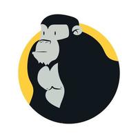 söt gorilla karaktär logotyp design vektor