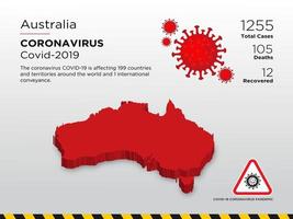 australien påverkad landskarta över coronavirus spridning vektor