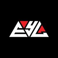 eyl triangel bokstavslogotypdesign med triangelform. eyl triangel logotyp design monogram. eyl triangel vektor logotyp mall med röd färg. eyl triangulär logotyp enkel, elegant och lyxig logotyp. eyl