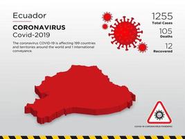 ecuador påverkad landskarta över coronavirus vektor