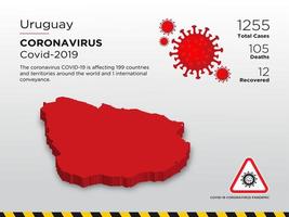 uruguay påverkad landskarta över coronavirus vektor