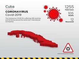 Kuba betroffene Landkarte des Coronavirus vektor