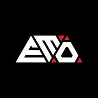 Emo-Dreieck-Buchstaben-Logo-Design mit Dreiecksform. Emo-Dreieck-Logo-Design-Monogramm. Emo-Dreieck-Vektor-Logo-Vorlage mit roter Farbe. Emo dreieckiges Logo einfaches, elegantes und luxuriöses Logo. Emo vektor