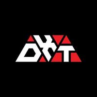 dxt-Dreieck-Buchstaben-Logo-Design mit Dreiecksform. dxt-Dreieck-Logo-Design-Monogramm. dxt-Dreieck-Vektor-Logo-Vorlage mit roter Farbe. dxt dreieckiges Logo einfaches, elegantes und luxuriöses Logo. dxt vektor
