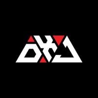 dxj-Dreieck-Buchstaben-Logo-Design mit Dreiecksform. Dxj-Dreieck-Logo-Design-Monogramm. dxj-Dreieck-Vektor-Logo-Vorlage mit roter Farbe. dxj dreieckiges Logo einfaches, elegantes und luxuriöses Logo. dxj vektor