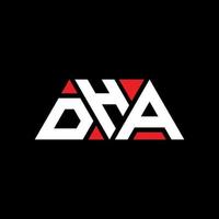 Dha-Dreieck-Buchstaben-Logo-Design mit Dreiecksform. Dha-Dreieck-Logo-Design-Monogramm. Dha-Dreieck-Vektor-Logo-Vorlage mit roter Farbe. dha dreieckiges logo einfaches, elegantes und luxuriöses logo. ha vektor