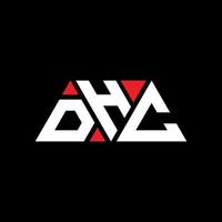 dhc-Dreieck-Buchstaben-Logo-Design mit Dreiecksform. dhc-Dreieck-Logo-Design-Monogramm. dhc-Dreieck-Vektor-Logo-Vorlage mit roter Farbe. dhc dreieckiges Logo einfaches, elegantes und luxuriöses Logo. dhc vektor