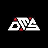 dms-Dreieck-Buchstaben-Logo-Design mit Dreiecksform. DMS-Dreieck-Logo-Design-Monogramm. dms-Dreieck-Vektor-Logo-Vorlage mit roter Farbe. dms dreieckiges Logo einfaches, elegantes und luxuriöses Logo. dms vektor