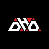 Dho-Dreieck-Buchstaben-Logo-Design mit Dreiecksform. Dho-Dreieck-Logo-Design-Monogramm. Dho-Dreieck-Vektor-Logo-Vorlage mit roter Farbe. dho dreieckiges Logo einfaches, elegantes und luxuriöses Logo. dho vektor