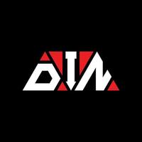 Din-Dreieck-Buchstaben-Logo-Design mit Dreiecksform. Din-Dreieck-Logo-Design-Monogramm. Din-Dreieck-Vektor-Logo-Vorlage mit roter Farbe. din dreieckiges logo einfaches, elegantes und luxuriöses logo. Lärm vektor