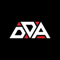 dda-Dreieck-Buchstaben-Logo-Design mit Dreiecksform. DDA-Dreieck-Logo-Design-Monogramm. DDA-Dreieck-Vektor-Logo-Vorlage mit roter Farbe. dda dreieckiges logo einfaches, elegantes und luxuriöses logo. Papa vektor