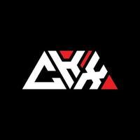 ckx-Dreieck-Buchstaben-Logo-Design mit Dreiecksform. ckx-Dreieck-Logo-Design-Monogramm. ckx-Dreieck-Vektor-Logo-Vorlage mit roter Farbe. ckx dreieckiges Logo einfaches, elegantes und luxuriöses Logo. ckx vektor