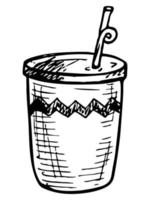 söt kopp vatten, milkshake, juice eller läsk. dryck illustration. enkel cocktail clipart vektor