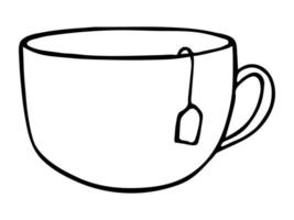 nette tasse teeillustration. einfache Becher-Cliparts. gemütliches heimgekritzel vektor