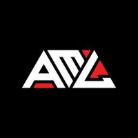 aml-Dreieck-Buchstaben-Logo-Design mit Dreiecksform. AML-Dreieck-Logo-Design-Monogramm. AML-Dreieck-Vektor-Logo-Vorlage mit roter Farbe. aml dreieckiges Logo einfaches, elegantes und luxuriöses Logo. Aml vektor