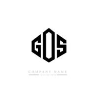 gos brev logotyp design med polygon form. gos polygon och kub form logotyp design. gos hexagon vektor logotyp mall vita och svarta färger. gos monogram, affärs- och fastighetslogotyp.