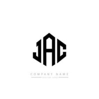 Jac-Buchstaben-Logo-Design mit Polygonform. Jac-Polygon- und Würfelform-Logo-Design. Jac Sechseck-Vektor-Logo-Vorlage in weißen und schwarzen Farben. Jac-Monogramm, Geschäfts- und Immobilienlogo. vektor