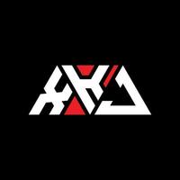 xkj Dreiecksbuchstaben-Logo-Design mit Dreiecksform. Xkj-Dreieck-Logo-Design-Monogramm. Xkj-Dreieck-Vektor-Logo-Vorlage mit roter Farbe. xkj dreieckiges Logo einfaches, elegantes und luxuriöses Logo. xkj vektor