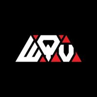 wqv triangel bokstavslogotypdesign med triangelform. wqv triangel logotyp design monogram. wqv triangel vektor logotyp mall med röd färg. wqv triangulär logotyp enkel, elegant och lyxig logotyp. wqv