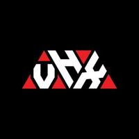 vhx Dreiecksbuchstaben-Logo-Design mit Dreiecksform. Vhx-Dreieck-Logo-Design-Monogramm. Vhx-Dreieck-Vektor-Logo-Vorlage mit roter Farbe. vhx dreieckiges Logo einfaches, elegantes und luxuriöses Logo. vhx vektor