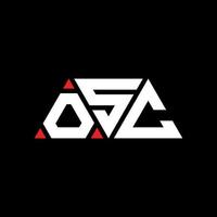 OSC-Dreieck-Buchstaben-Logo-Design mit Dreiecksform. OSC-Dreieck-Logo-Design-Monogramm. OSC-Dreieck-Vektor-Logo-Vorlage mit roter Farbe. osc dreieckiges Logo einfaches, elegantes und luxuriöses Logo. Osz vektor