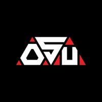 osu-Dreieck-Buchstaben-Logo-Design mit Dreiecksform. osu-Dreieck-Logo-Design-Monogramm. osu-Dreieck-Vektor-Logo-Vorlage mit roter Farbe. osu dreieckiges Logo einfaches, elegantes und luxuriöses Logo. osu vektor