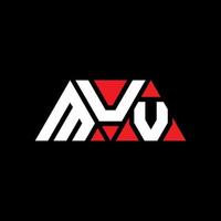 muv Dreiecksbuchstaben-Logo-Design mit Dreiecksform. muv-Dreieck-Logo-Design-Monogramm. muv-Dreieck-Vektor-Logo-Vorlage mit roter Farbe. muv dreieckiges Logo einfaches, elegantes und luxuriöses Logo. muv vektor