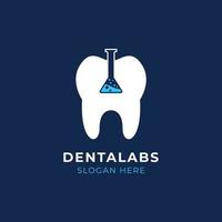 zahn- und laborsymbol für zahnklinik, zahnmedizin, zahnarzt, zahnpflege oder mundhygienekonzept logo vektor