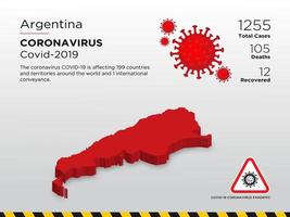 Argentinien betroffene Landkarte des Coronavirus vektor