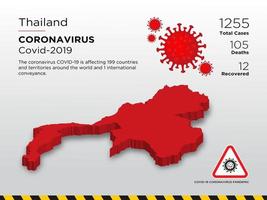 Thailand betroffene Landkarte der Verbreitung von Coronaviren vektor