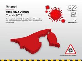 Brunei betroffene Landkarte von Coronavirus verbreitet vektor