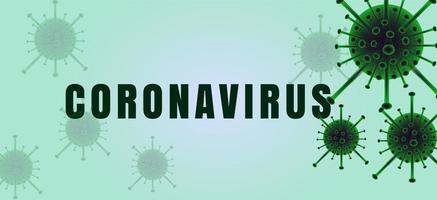 horisontellt coronavirus banner i gröna toner vektor