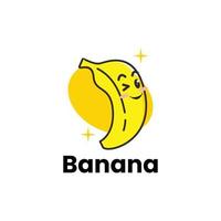 süßes bananenlogo lächelnd vektor